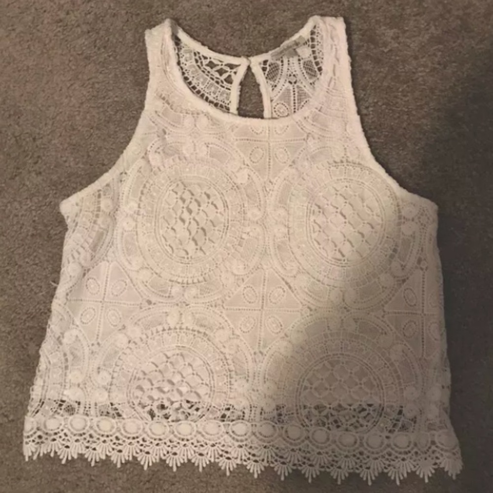 Charlotte Russe White Crop Top Size L